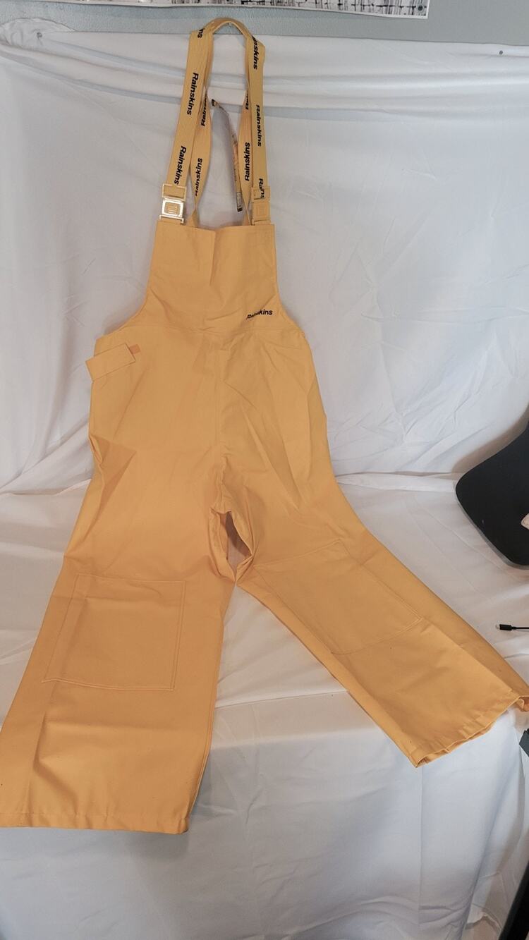 Rainskins Vintage PVC Rain Bib Overalls Yellow Waterproof SR-7704 Size Small NWT